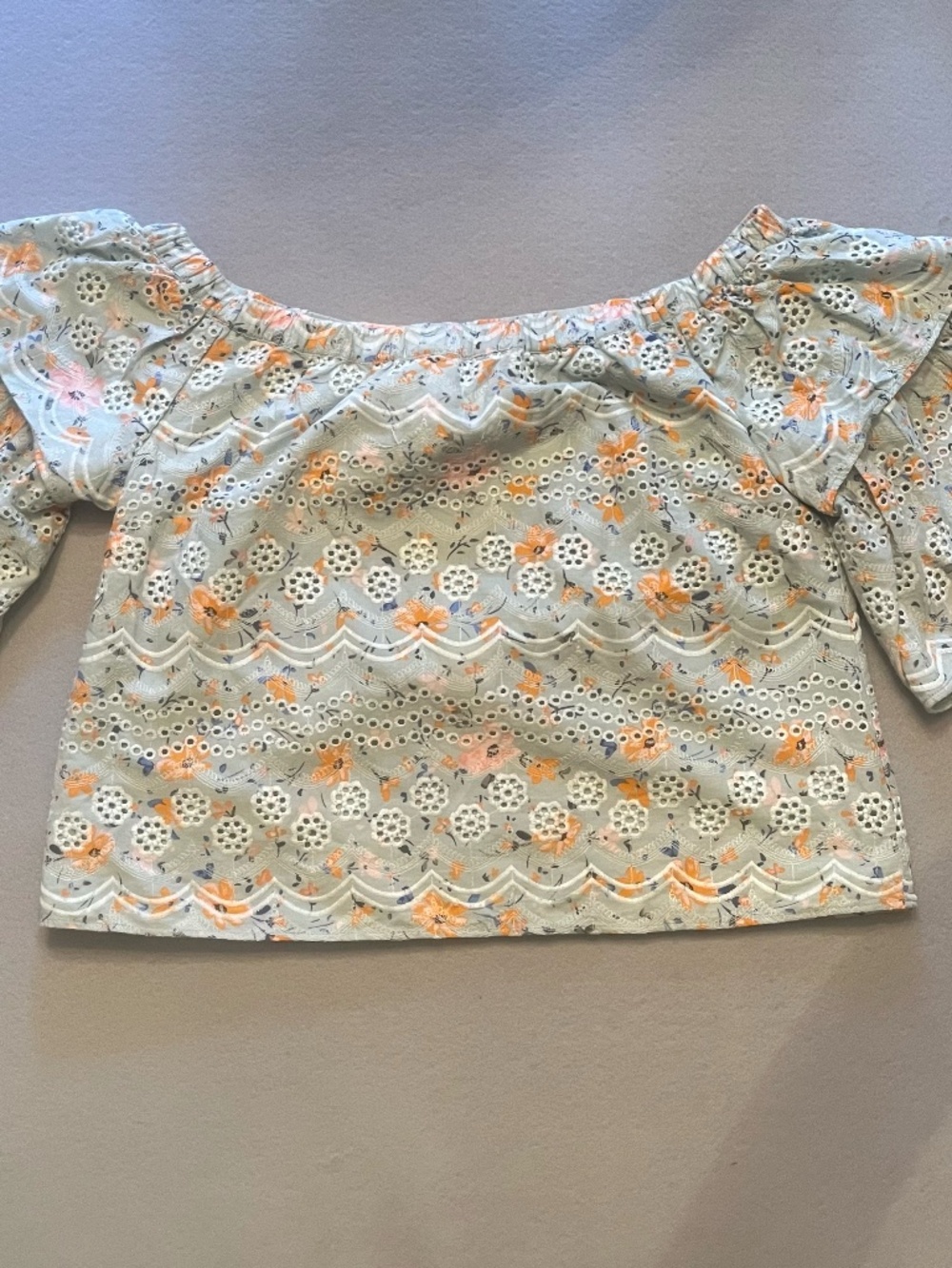 LAIA Floral Eyelet Embroidered Top | Large